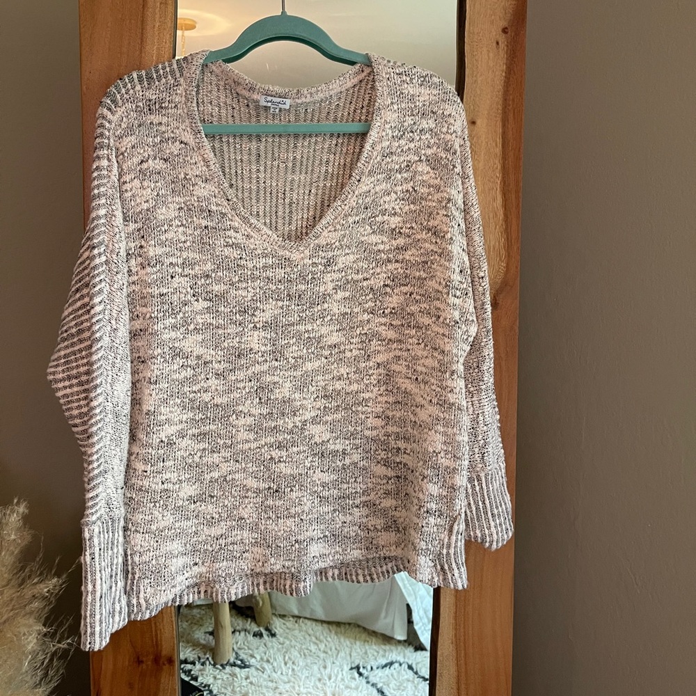 Splendid Loose Knit V neck Dolman Sweater